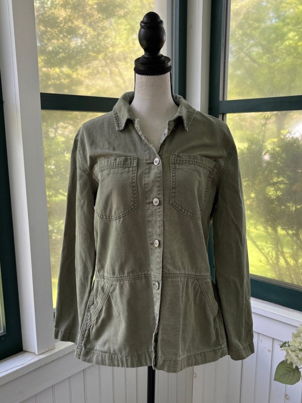 Curve Appeal Olive Utility Jacket | Army Green | Size M | Like New